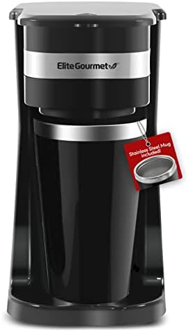 Elite Gourmet EHC114 Personal Single-Serve Compact Coffee Maker, Black