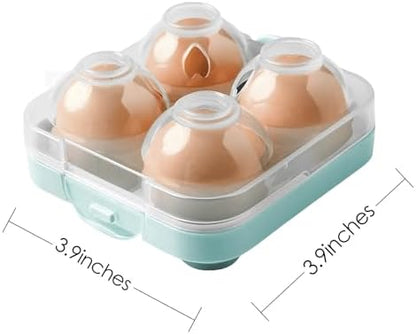 4 Egg Container for Refrigerator, Portable Camping Egg Holder, BPA-Free