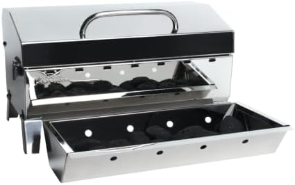 Kuuma Stow N Go 160 Charcoal Grill, Marine Stainless Steel, 160 Sq Inch