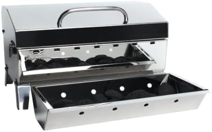 Kuuma Stow N Go 160 Charcoal Grill, Marine Stainless Steel, 160 Sq Inch
