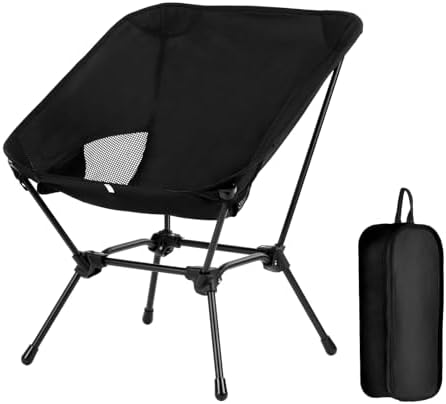 Low Back Camping Chair for Outdoor, 2-in-1 Height Adjustable, Heavy Duty
