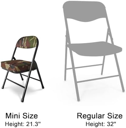 Mini Padded Folding Stool - 12.2 Inch Camping Camo Green 1-Pack