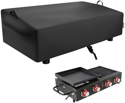 EVRBUL 600D Table Top Grill Cover Compatible with Royal Gourmet GD4002T 4-Burner Tailgater Grill, Waterproof Heavy Duty Portable Griddle Cover 38"×21"×10", Windproof Tabletop BBQ Grill Cover