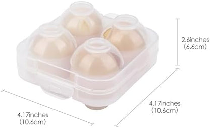 4 Girds E Holder Conggtainer, Plastic Egg Storage Box Shockproof Protection, Portable Egg Tray Carriage Dispenser for Refrigerator Camping Picnic Travel Kitchen Outdoor (Transparent 2 Pcs)