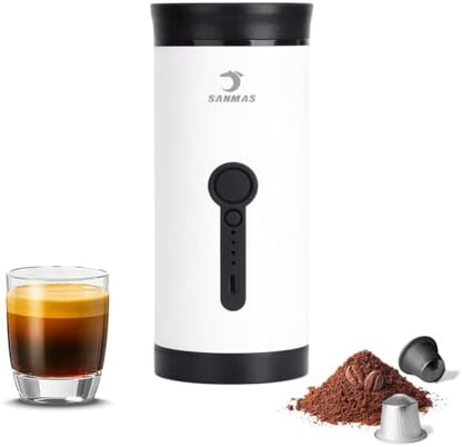 SANMAS Portable Espresso Maker, 20 Bar Travel & Camping Coffee Maker 3-in-1