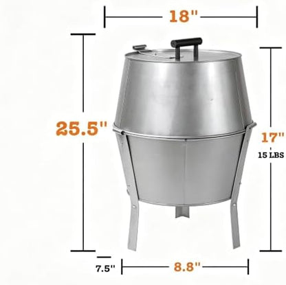 Old Smokey 18 inch Portable Charcoal Grill, Durable Steel BBQ Grill