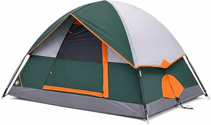 Simple Deluxe 2/4/6/8 Person Cabin Tents for Camping, Outdoor Tent 5-Minute Quick Setup with Mesh Doors, Windows, Waterproof & Sturdy Poles, Ideal for Family Camping, Hiking Outdoor Use