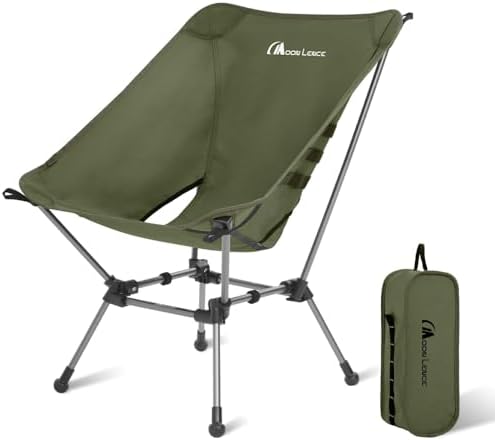 MOON LENCE Portable Camping Chair Plus, Larger & Roomier, Compact and Lightweight, Folding Chair for Backpacking Hiking Beach, Ultralight Camp Chair 330Lbs Capacity