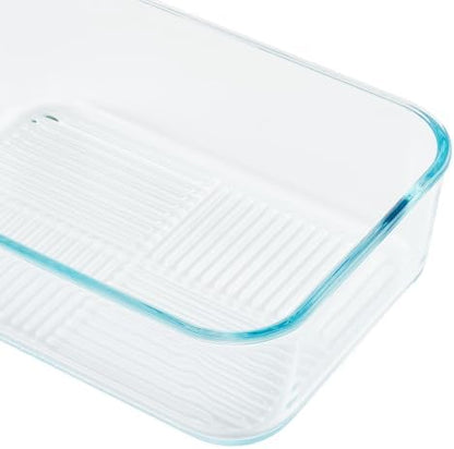 Glass Food Storage Containers with Lids - 10 Piece - 3 x 25.4 oz & 2 x 57.5 oz Glass with BPA-Free Leak Resistant Stackable Lids - Microwave, Oven & Dishwasher Safe - Ideal for Meal - Berry Blush