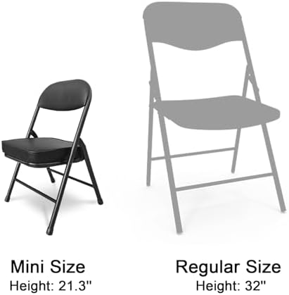 Mini Padded Folding Stool - 12.2 Inch Camping Black 1-Pack