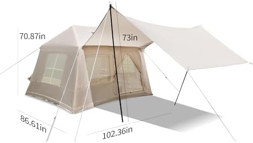 Pop-Up Inflatable Camping Tent 4S WP Family Cabin Yurt EZ Setup