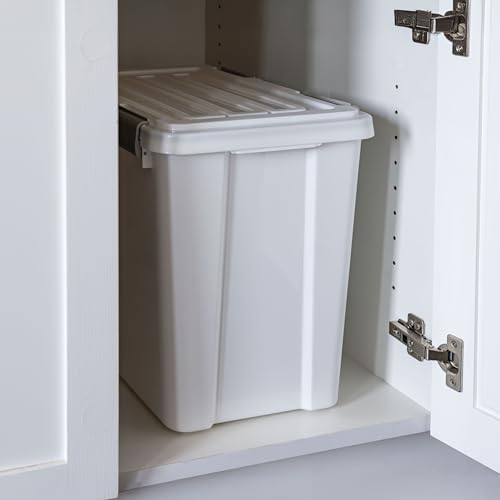 IRIS USA Dog Food Storage Container, Up to 30 lbs, White, Made in USA