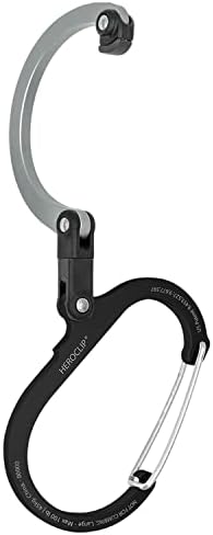 GEAR AID HEROCLIP (Large) Carabiner Gear Clip and Hook for Hanging Heavy Duty Items, Camping Backpacks, Suitcases, Kayaks, Bicycles and More