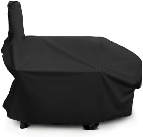 i COVER 66 Inch Offset Smoker Cover, 600D Pellet Grill Cover, Heavy Duty BBQ Smoker Cover, Waterproof Patio Outdoor Canvas Barbecue Cover for Landmann Brinkmann Charbroil Chargriller