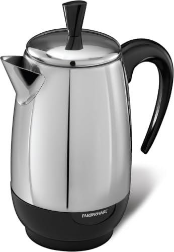 Farberware Electric Coffee Percolator,Stainless Steel Basket,Automatic Keep Warm,No-Drip Spout,8 Cup,(Pack of 6)