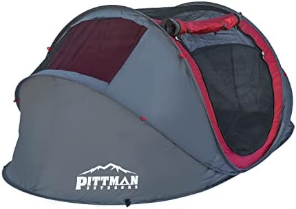 Pop Up Tent for Camping - 3 Second EZ up, Easy Set Up Instant Pop Up Tents 4 Person - Waterproof, Quick Setup & Pops Up for Outdoor Family Camping - Portable Disc Bag - 9’ x 6.6’ x 3.2’ - PPI-POPUP4X