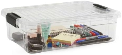 Superio 2.3 Quart Clear Plastic Storage Containers with Lids, Stackable Organizer Bins, BPA-Free Storage Boxes for Home, Office, Dorm & Classroom, 1 Pack
