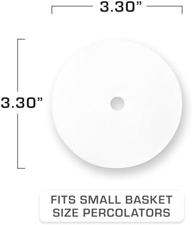 COLETTI Percolator Coffee Filters — Disc Coffee Filters For Percolators – For Classic Enamel Percolator Coffee Pots – Perfectly Tasteless, Mesh Filter [100 pack, Synthetic, 3.3” Small Basket]