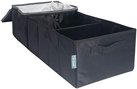 TLH Multi-Compartment Car Trunk Cargo Organizer with Cooler for Picnics, Camping and Tailgating
