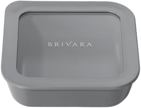 Glass Food Storage Container with Lid, 2.5-Cup Small Square | Microwave-Safe Airtight Lid, Oven-Safe Ceramic-Coated Glass | Zero Plastic, No PFAS/PFOA/BPA, Reusable [Smoke]