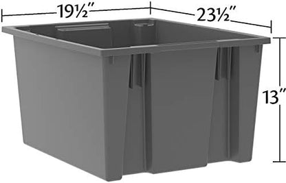 Akro-Mils 35230 Nest and Stack Plastic Storage Container and Distribution Tote, (23-1/2-Inch L x 19-1/2-Inch W x 13-Inch H), Blue, (3-Pack)