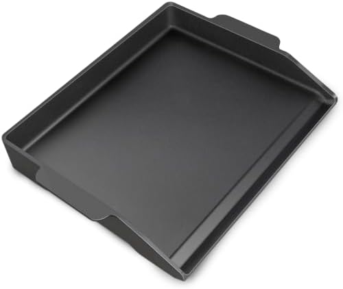 Upgraded 23"x16" Enamelled Cast Iron Griddle, 2.56" High Sidewalls, Heavy-Duty Nonstick Flat Top with Dual Handles, Universal for Gas/Charcoal Grill & Stove Top