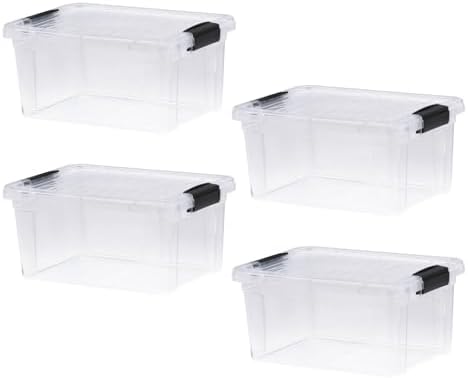 Superio 6.6 Quart Clear Plastic Storage Boxes with Lids, Stackable Organizer Containers, BPA-Free Storage Bins for Home, Office, School & Dorm, 4 Pack
