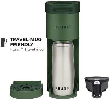 Keurig K-Mini Single Serve K-Cup Pod Coffee Maker, 6 to 12oz Brew size, with Cord Storage, Perfect for Small Spaces, Evergreen