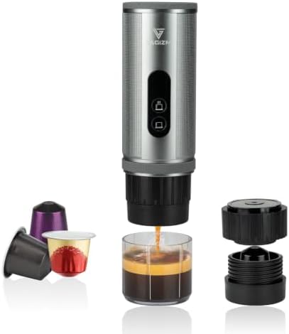 Portable Espresso Machine 12V: Travel Coffee Maker with Fast Self Heating & 15000mah Large Battery - Works with NS Capsule for Camping, Traveling, Car Driving