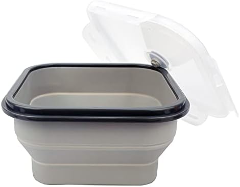 CARTINTS Large 1200ml Collapsible Bowls with Lids, Silicone Food Storage Containers, Space-Saving Meal Prep Containers For Kitchen and Outdoors Camping, Set of 3, Grey