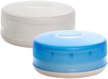 humangear GoTubb – Storage Containers for Snacks, Small Essentials and Travel Gear, Made from Food-Safe Materials, Clear/Blue, Large (2-pack)