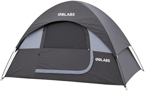 Golabs CT1 2 Person Camping Tent, Easy Set Up in 3 Min, Mesh Top & Door