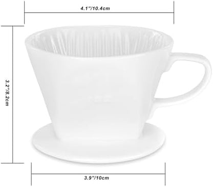 Pour Over Ceramic, Coffee Dripper Ceramic Coffee Maker,White