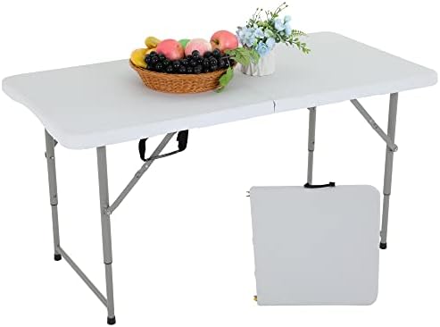 FDW | 4FT Folding Table | White | Portable Plastic Table