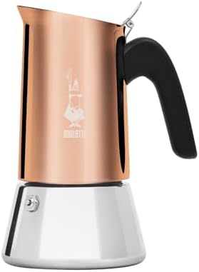 Bialetti - Venus Induction, Stainless Steel Stovetop Espresso Coffee Maker, Suitable for all Types of Hobs, 6 Cups (7.9 Oz), Copper,Silver