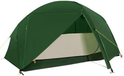 2 Person Lightweight Backpacking Tent,Ultralight Portable 20D Waterproof Nylon Tent for Camping，4.4LB 3 Season Backhiking with 7001 Aluminum Poles and V-Shaped Aluminum Floor Spike