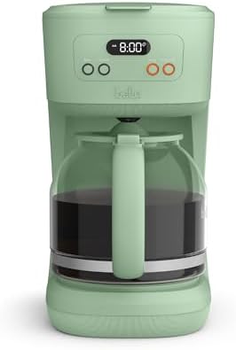 bella 12-Cup Programmable Coffee Maker with No-Drip Glass Carafe, Seaglass