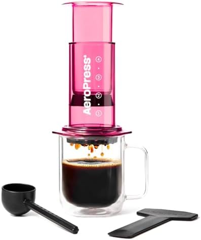 AeroPress Clear Pink Coffee Press, French Press, Pour-Over & Espresso Style