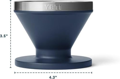 YETI Pour Over Coffee Maker Accessory Ramblers, Designed for Perfect Coffee Extraction Anywhere, Stainless Steel, fits any V60 Filter, Pampa Green