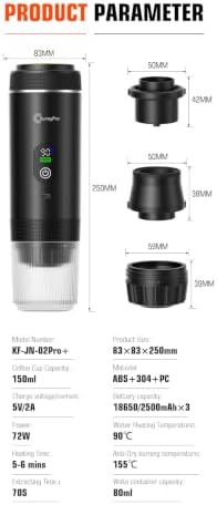 Portable Espresso Machine, Self-Heating Travel Coffee Maker with USB-C, 20 Bar Portable Coffee Maker for Ground Coffee & NS Capsules, for Camping, RV, Hiking, Office