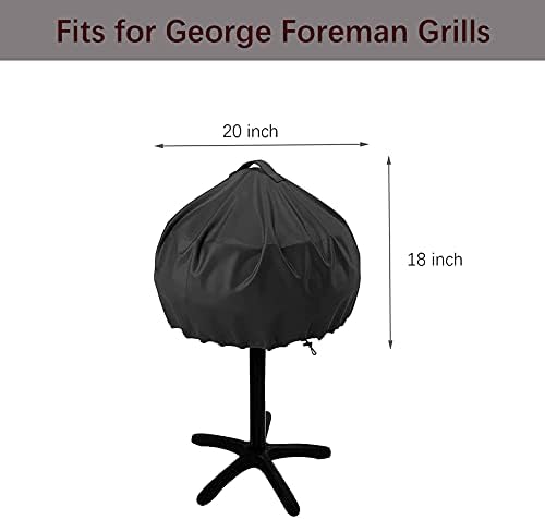 Grill Cover for George Foreman and Cuisinart,Outdoor/Indoor Electric Grills Cover,Waterproof BBQ Round Grill Cover-20x18 Inch