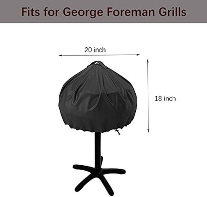 Grill Cover for George Foreman and Cuisinart,Outdoor/Indoor Electric Grills Cover,Waterproof BBQ Round Grill Cover-20x18 Inch