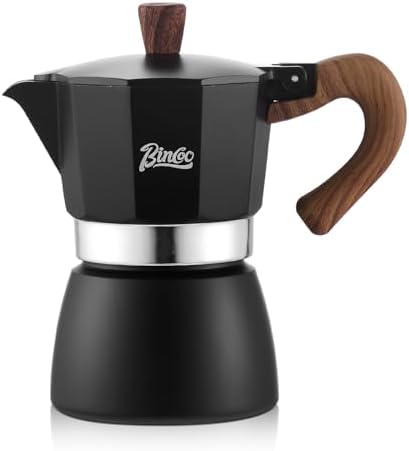 Espresso Maker Stovetop,Camping Moka Pot 2 Cup/120ML,Stove Top Espresso Italian Coffee Maker,Easy to Use (Black)