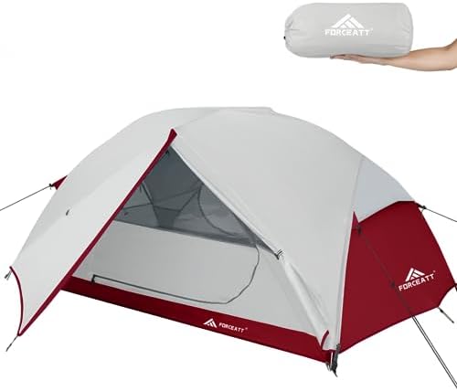 Forceatt Tent for 2 and 3 Person is Waterproof and Windproof, Camping Tent for 3 to 4 Seasons,Lightweight Aluminum Pole Backpacking Tent Can be Set Up Quickly,Great for Hiking