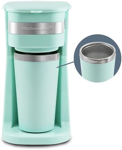 Elite Gourmet EHC113M Personal Single-Serve Compact Coffee Maker, Mint