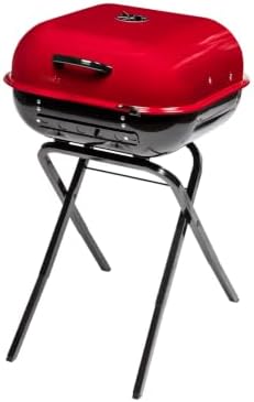 Americana Walk-A-Bout Preassembled Charcoal Grill, Red, 332 Sq In