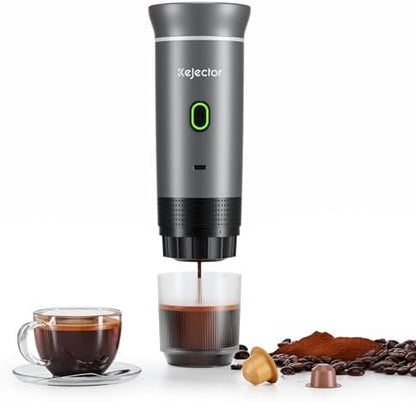 KEJECTOR Portable Coffee Maker Espresso Machine for Travel Nano Car Coffee Maker Compatible with Ground Coffee & NS Capsule for RV, Hiking Camping Office, Travel Espresso Maker Electric Coffee Machine