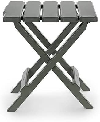 Camco Adirondack Quick-Folding Plastic Side Table, Sage, 2 Pack, 51880