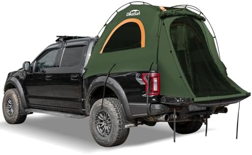 Truck Bed Tent, Double Layer Pickup Tent Bed, Waterproof PU3000mm, Truck Tent for Camping(Orange-Grey)