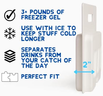 Above Sea Level Ice Pack Divider Compatible with YETI Coolers - Choose Your Size (Tundra Haul, 35/45, 65, Roadie 32, 48/60) - Freeable Cooler Insert for Tundra and Roadie Ice Chests
